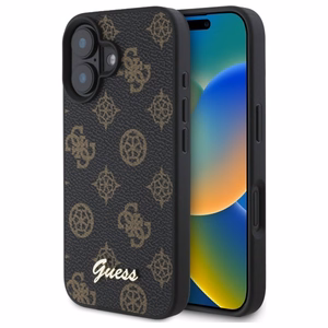 Guess bijūno užrašas magnetinis dėklas telefonui iPhone 16 - juoda