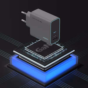 Cuktech CUKAD653EUGR 65W GaN sieninis įkroviklis 2 x USB-C 1 x USB-A - pilkas