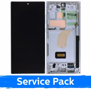 LCD Ekranas suderinamas su Samsung S918 S23 Ultra su rėmeliu / Sky Blue (Lime) / (Service Pack)