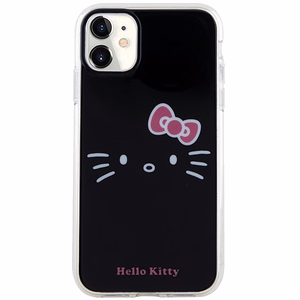 Hello Kitty IML katės veido dėklas telefonui iPhone 11 / Xr - juodas