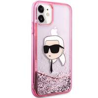 Karl Lagerfeld blizgus Karl Head dėklas iPhone 11/XR - rožinis