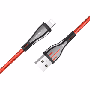 Borofone Highway BU23 USB-A–Lightning laidas, 1.2 m, juodas ir raudonas