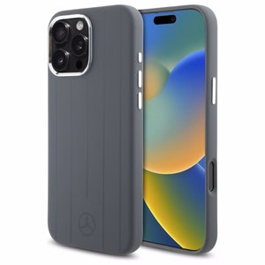 Mercedes silikoninis vertikalios toninės juostos Magnetinis dėklas telefonui iPhone 16 Pro Max - pilkas