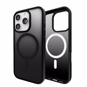 Puro gradiento MagSafe silikoninis dėklas iPhone 16 Pro Max telefonui – juodos spalvos