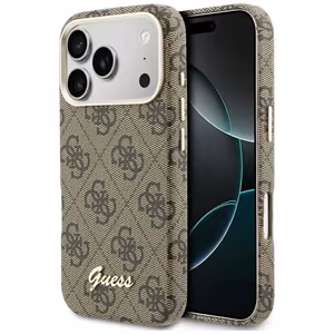 "Guess 4G Script MagSafe" dėklas "iPhone 17 Pro" - Rudas