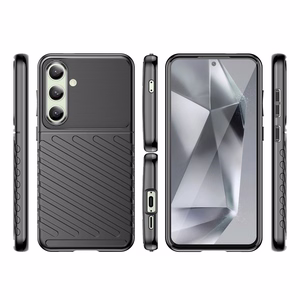 Thunder dėklas Samsung Galaxy S24 FE silikoninis šarvuotas dangtelis - juodas