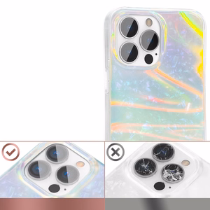 Kingxbar Shell Series luxury elegant phone case for iPhone 13 Pro pearl-mint