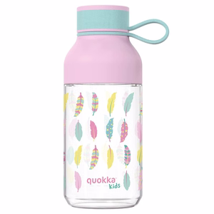 Quokka Ice Kids with Strap Ecozen gertuvė, 430 ml, Feathers