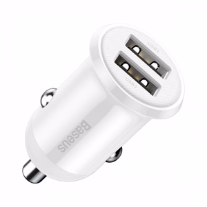 Baseus automobilinis įkroviklis Grain Pro 2x USB 4,8A baltas