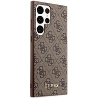 Guess GUHCS23LG4GFBR S23 Ultra S918 rudas/rudas kietas dėklas 4G Metalinis Auksinis Logotipas