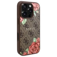 Guess GUHMP16XP4ROPEMCW iPhone 16 Pro Max 6.9" kietasis dėklas brūnas 4G Flowers Print MagSafe
