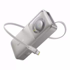 Išorinė baterija Baseus "Free2Pull" pilka 10000mAh 30W (PD) + integruotas "Type-C" laidas