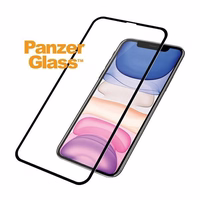 PanzerGlass E2E Super+ apsauginis stiklas iPhone XR / 11 - su juodu rėmeliu