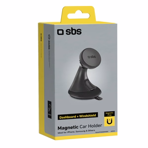 SBS TESUPPWINDWIDEK su MagSafe suderinamas išmaniojo telefono laikiklis prietaisų skydeliui / priekinio stiklo tvirtinimui - juodas