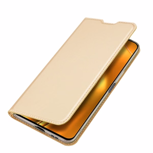 Dux Ducis Skin Pro atverčiamas dėklas telefonui Xiaomi Poco F4 5G auksinis