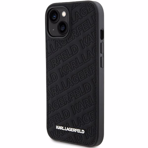Karl Lagerfeld Quilted K Pattern dėklas telefonui iPhone 15 Plus / 14 Plus - juodas