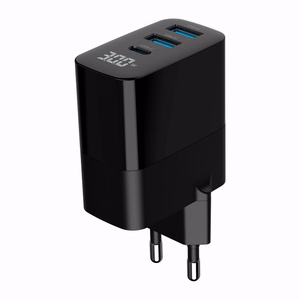 Gembird TA-UC-PDQC30LCD-BK-02 mobiliojo įrenginio įkroviklis universalus juodas AC greitas įkrovimas patalpoms