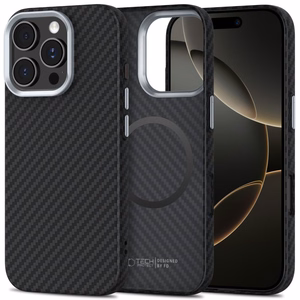Tech-Protect Ion Carbon Magnetinis dėklas telefonui iPhone 16 Pro Max - juodas/pilkas