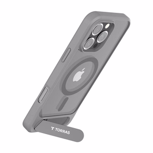 Torras Pstand serijos dėklas telefonui iPhone 16 Pro Max - pilkas