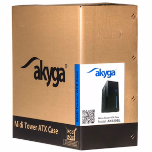 Akyga AK939BL kompiuterio korpusas „Midi Tower“ Juoda
