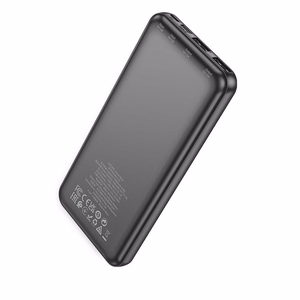Išorinė baterija POWER BANK Hoco J123 10000mAh (2xUSB; 1xType-C) juoda
