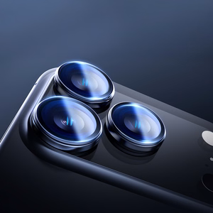 Rock Tempered stiklas Pure Series Camera Lens on camera for Iphone 17 Pro/17 Pro Max (lens 3 pieces) sidabrinis