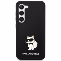 Karl Lagerfeld silikoninis Choupette dėklas telefonui Samsung Galaxy S24 - juodas