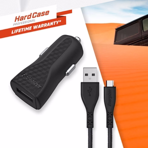 Автомобильное зарядное устройство Energizer HardCase DC1ALMCM, USB-A, 1 A, с кабелем Micro-USB, чёрный