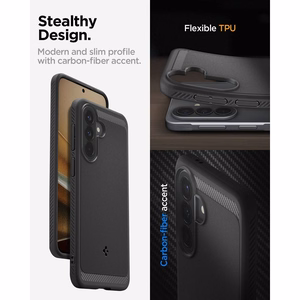 Spigen Rugged Armor dėklas Galaxy A57 5G matinis juodas