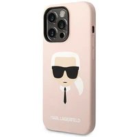 Karl Lagerfeld KLHCP14XSLKHLP iPhone 14 Pro Max 6.7 "kietasis dėklas rožinis / rožinis silikoninis Karl`s Head