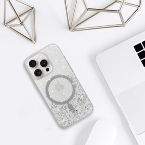 Tel Protect Moonlite Magnetinis dėklas telefonui Iphone 15 sidabrinis skaidrus