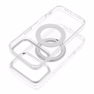 Case for iPhone 15 PRO Frame Circle Stand compatible with MagSafe transparent