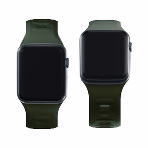 42/44/45/46/49 mm Dark Green (big) - 3mk Silicone Watch Strap for Apple