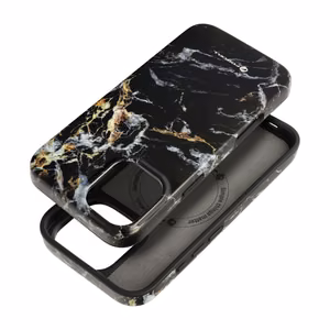 FORCELL F-PROTECT Mirage, karinio kritimo testuotas dėklas telefonui suderinamas su MagSafe IPHONE 16 PLUS juodas marmuras