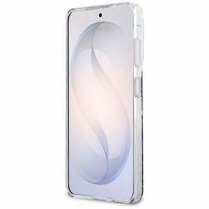 Guess dėklas IML Leopard Print Triangle MagSafe for Samsung Galaxy S26 juodas