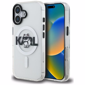 Karl Lagerfeld IML Choupette Sketch Logo MagSafe Dėklas iPhone 16 - skaidrus