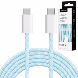 Krüger&Matz Basic USB-C–USB-C laidas, 100 W, 1,5 m, mėlynas