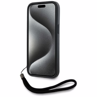 Karl Lagerfeld Saffiano Athleisure Stripes Cord dėklas telefonui iPhone 15 Pro - rožinis
