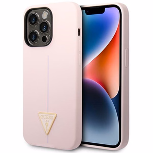 Guess Silikoninis Triangle iPhone 14 Pro 6.1 "dėklas - violetinis