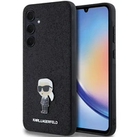 Karl Lagerfeld Fiksuotas Blizgus Ikonik Logotipas Metal Pin dėklas Samsung Galaxy A35 - juodas