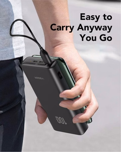 VEGER Išorinė baterija 20000 mAh PD QC3.0 5A 100W T100 (W2032C-100) juoda