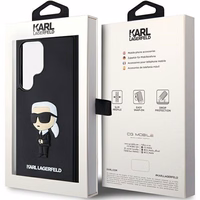 Karl Lagerfeld 3D guminis Ikonik dėklas telefonui Samsung Galaxy S24 Ultra - juodas