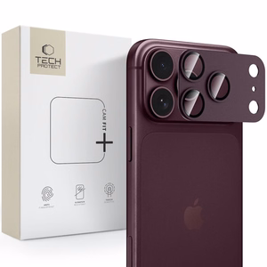 Tech-Protect Camfull Fit+ Tempered Glass Camera Screen Protector for iPhone 18 Pro Max - Burgundy