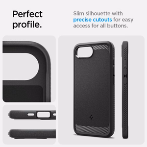 Чехол Spigen Rugged Armor MagSafe для iPhone 16e / 17e - чёрный