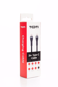 SEEK TOTI Type-C į Type-C, 2 m pynimo laidas 3A, juodas