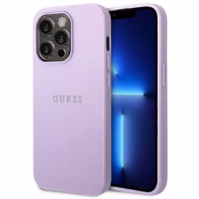 Guess Saffiano dirželis dėklas telefonui iPhone 14 Pro - violetinis