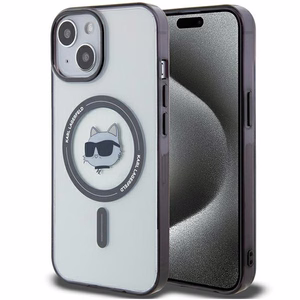 Karl Lagerfeld KLHMP15SHCHNOTK iPhone 15 6.1" skaidrus kietas dėklas IML Choupette's Head MagSafe