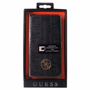 Guess 4G Heritage Book universalus XL dėklas 5.2" - 5.7" juodas