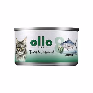 Ollo Cat No. 8 – šlapiasis kačių pašaras su tunu ir jūros dumbliais sultinyje, 70 g