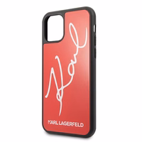 Karl Lagerfeld Signature Glitter dėklas iPhone 11 Pro Max - raudonas
